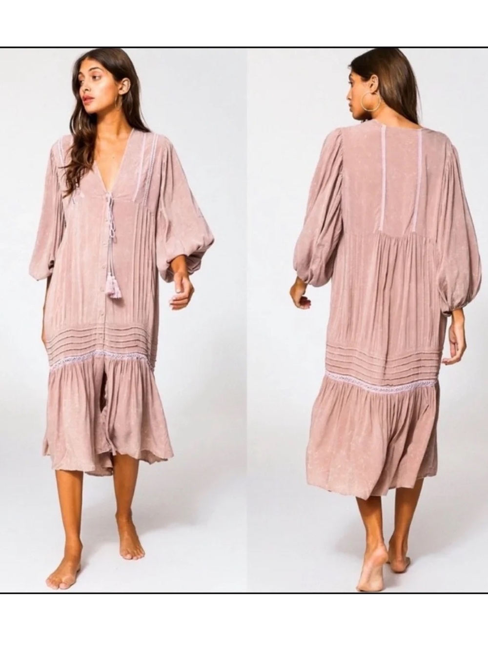 Young Fabulous & Broke Dusty Rose Joplin Dress Large